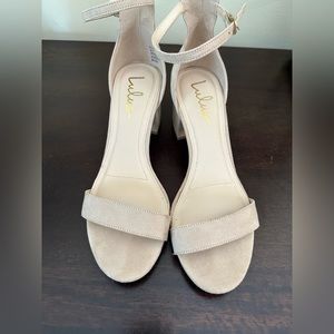 Lulu’s strap heels. Beige, size 10